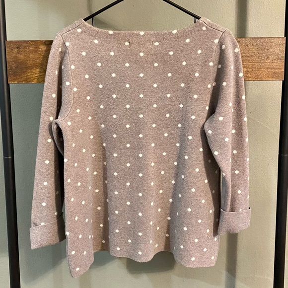 Cynthia Rowley gray polka dot sweater S - Picture 2 of 6